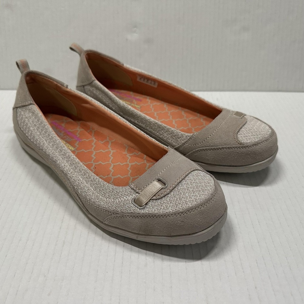 Skechers Neutral Beige Taupe Slip-On Flats